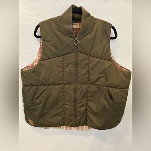 Polo Ralph Lauren Dry Goods Green Puffer Vest Jacket  1X Plaid Lining